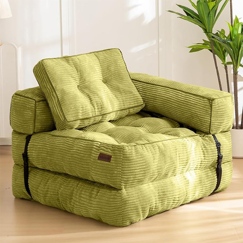 Sillón convertible plegable de Amazon transfronterizo con respaldo de almohada, sofá de compresión al vacío, espuma elástica de algodón roto