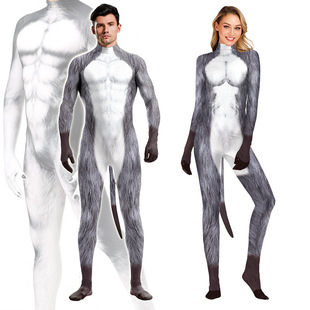 Foreign trade new cosplay stage costume animal donkey digital printing tights jumpsuit factory direct sales