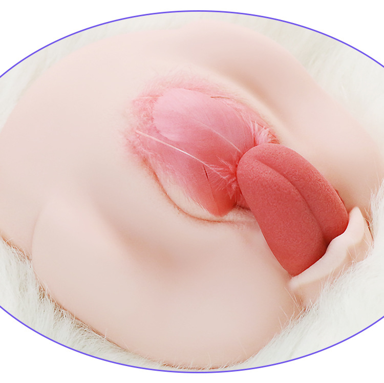 TPE Half-body Male Masturbator with Simulated Buttocks, Manual Insertable Adult Toy — detail image 14