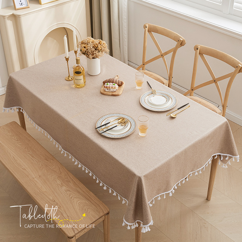 Ins algodón imitación tela de mesa impermeable a prueba de aceite sin lavado tela de mesa de comedor viento crema simple moderna alta sensación tela de mesa de té