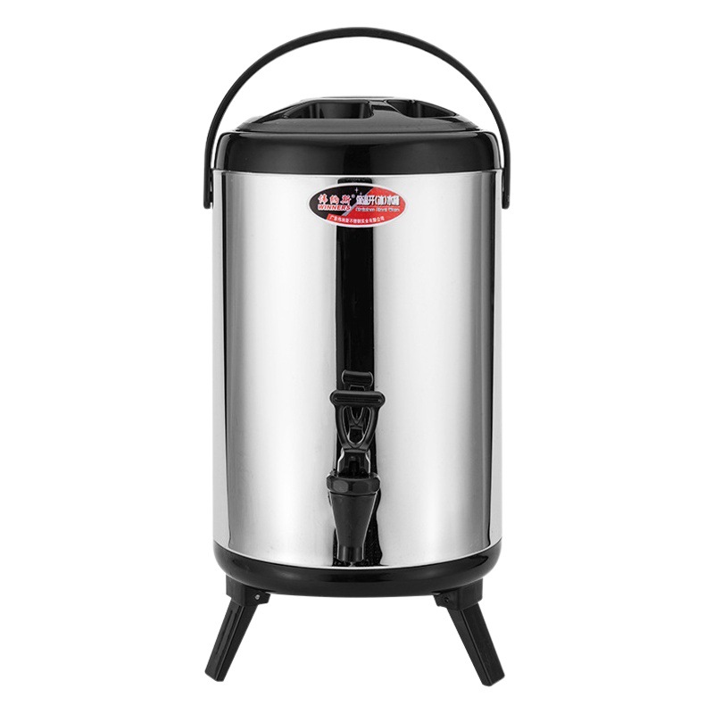 Stainless Steel Insulation Bucket Milk Tea Bucket Soymilk Bucket Commercial Large Capacity Double Layer Cold Insulation 10 Liter Milk Tea Shop Wholesale