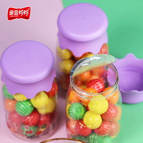Baodao Mom Watermelon-shaped Bubble Gum 100g Fruit Flavor Children's Snack Rest Food Chewing Gum Candy