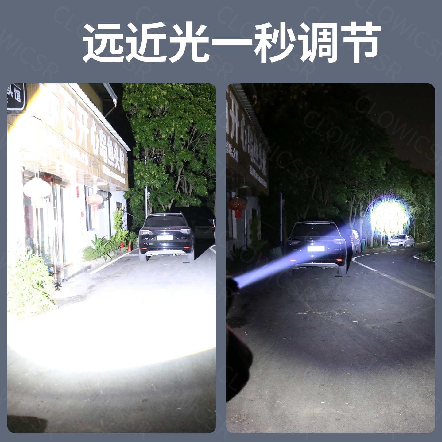 Fuente transfronteriza láser blanco de doble fuente de luz linterna de alta potencia zoom luz de largo alcance COB luz lateral al aire libre luz brillante