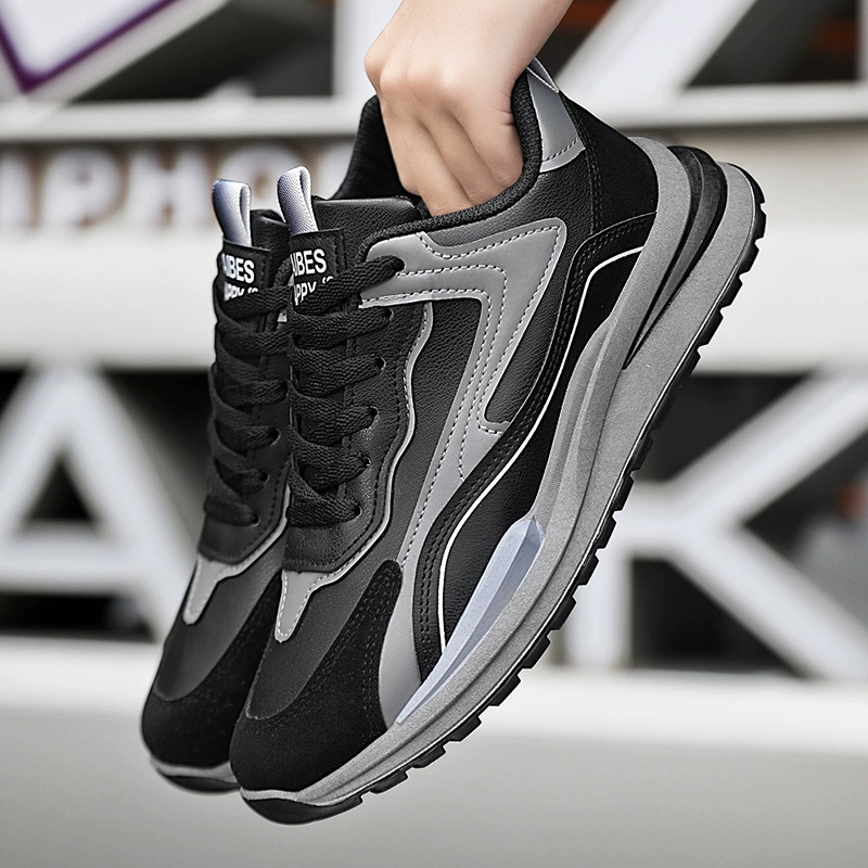 Спортивная мужская обувь осень 2025 новая весна и осень кожаная поверхность водонепроницаемая нескользящая и износостойкая работа для отдыха