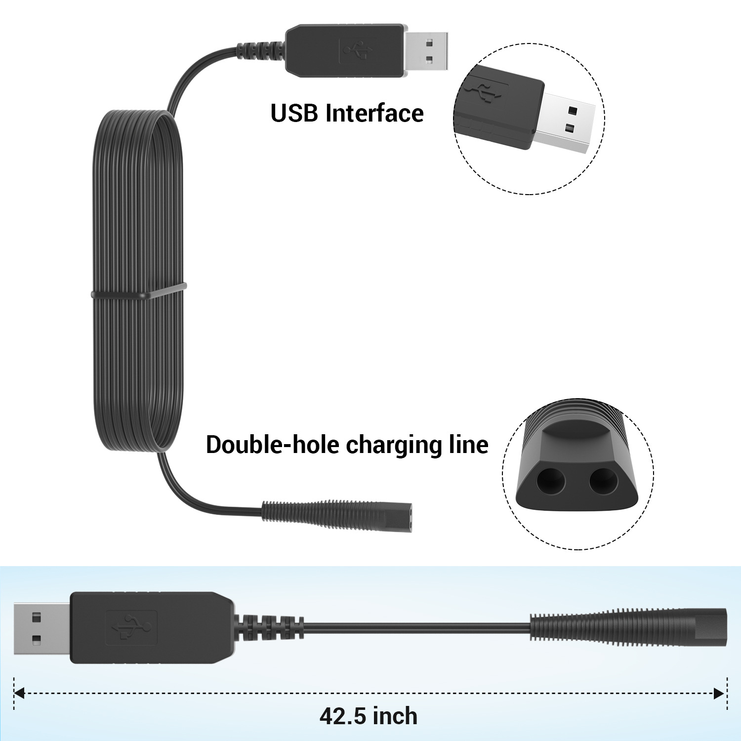 Charging cable, razor, power supply, 12v
