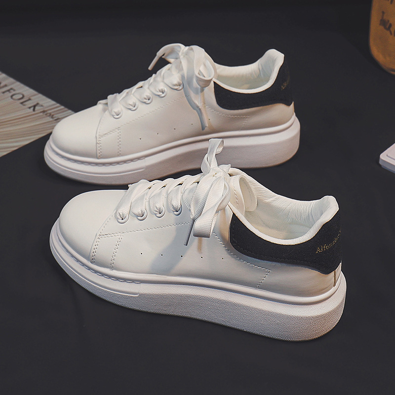 Luminous McQueen White Shoes for Women and Men 2021 New Student Korean Style Board Shoes for Lovers Breathable Sports Casual Shoes Trendy