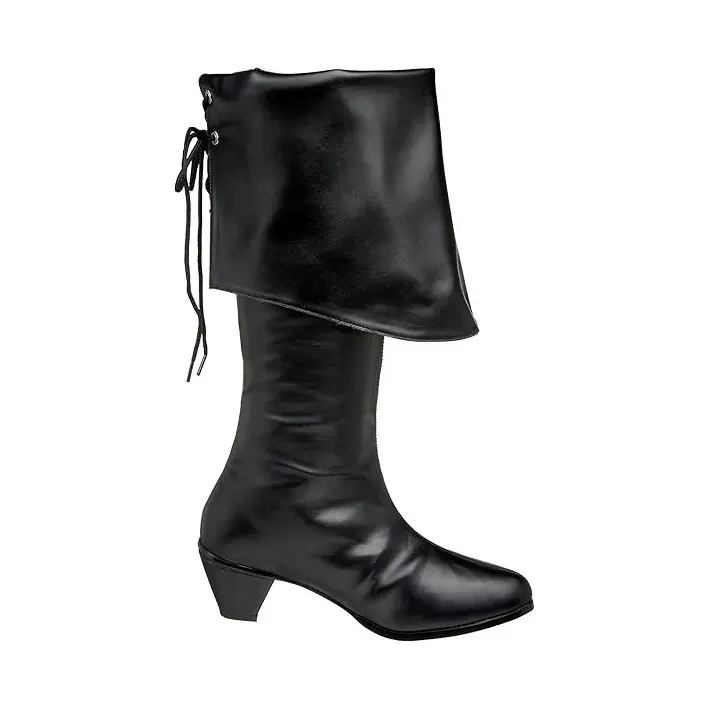 亚马逊TEMU跨境外贸中世纪文艺复兴高跟女翻边高筒海盗靴Cosplay