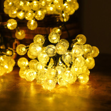 LED气泡球灯串太阳能串灯户外露营氛围彩灯庭院装饰批发可调光