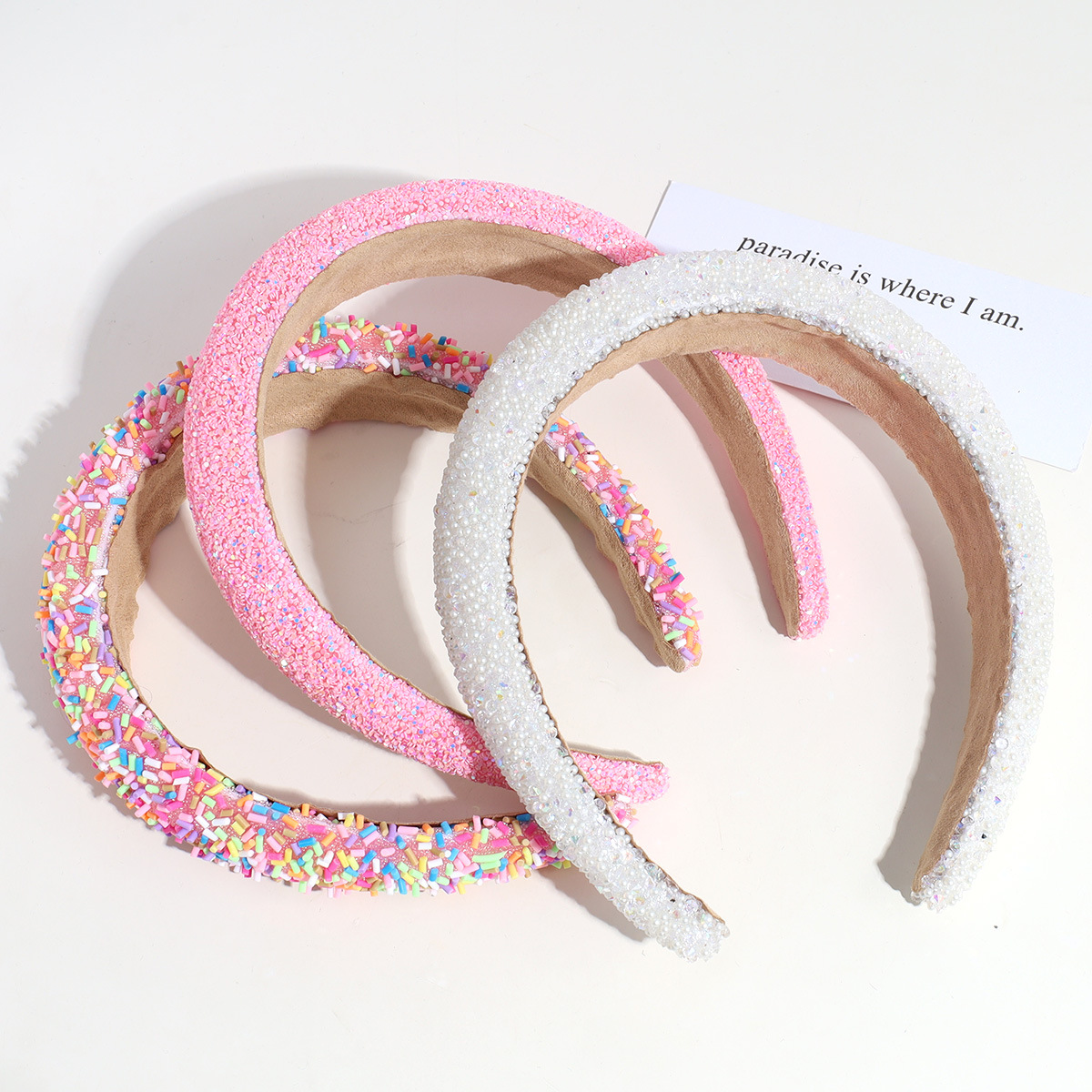 Holiday Occasion Plastic, Resin Material Solid Color Pattern Simple Style Solid Color Plastic Resin Inlay Rhinestones Hair Band