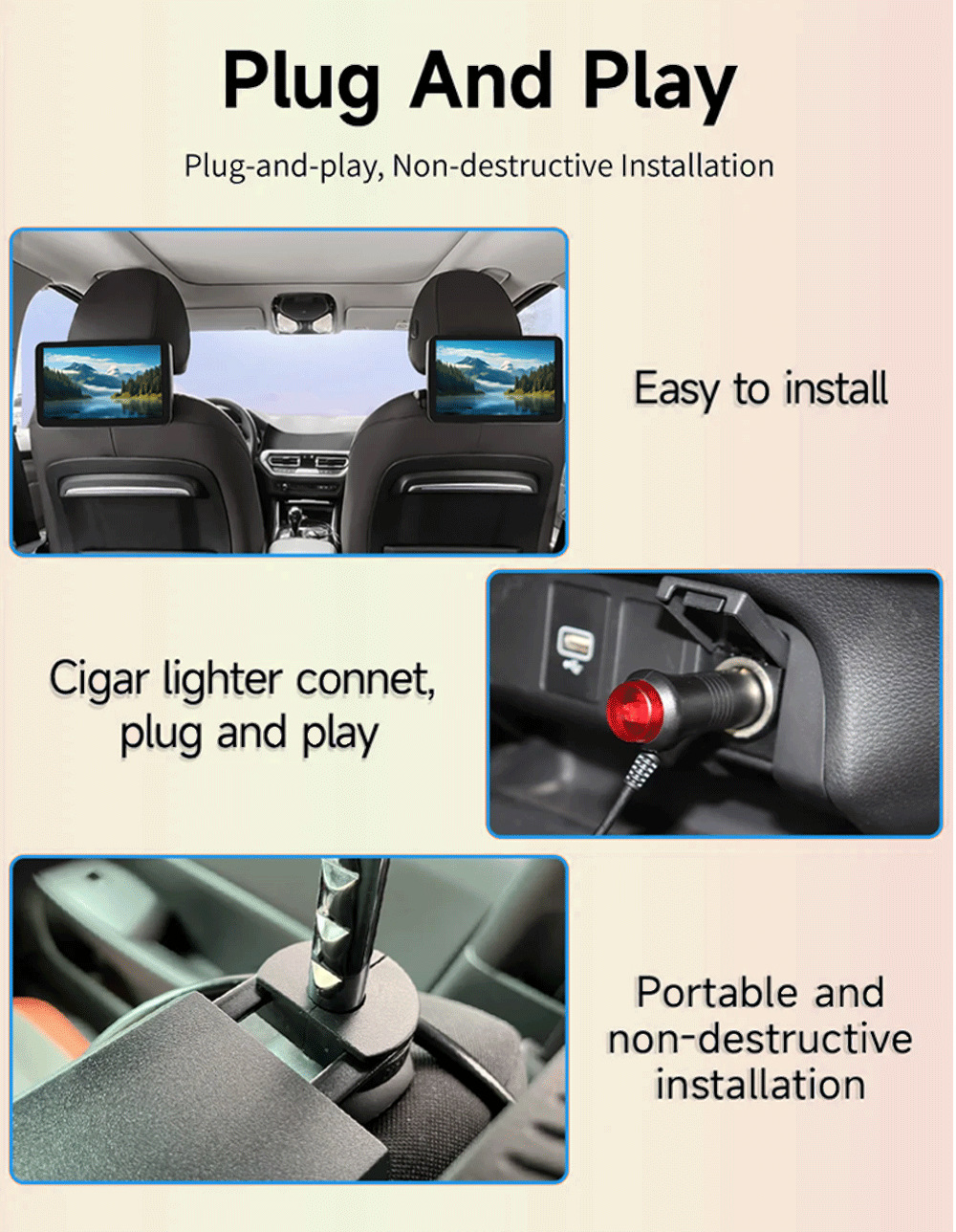 11.6inch Hd Ips Android HDMI Universal Headrest Monitor Car Rear Seat Entertainment System Player