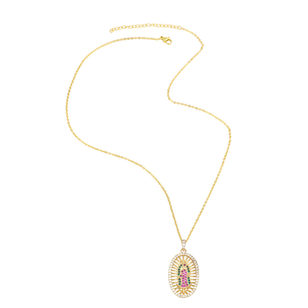 creative diamond-encrusted peace dove cross pendant copper zircon Virgin necklace