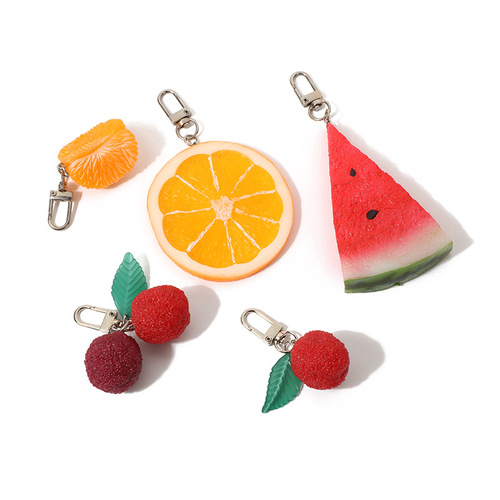 Customized car key pendant pvc keychain simulation fruit keychain custom made food and toys wholesale key pendant