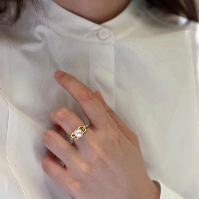 Freshwater Pearl Inlay Material Rings Classification Geometric Rings Freshwater Pearl Rings