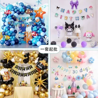 生日快乐气球套装儿童生日派对背景墙布置装饰用品男女孩宝宝周岁