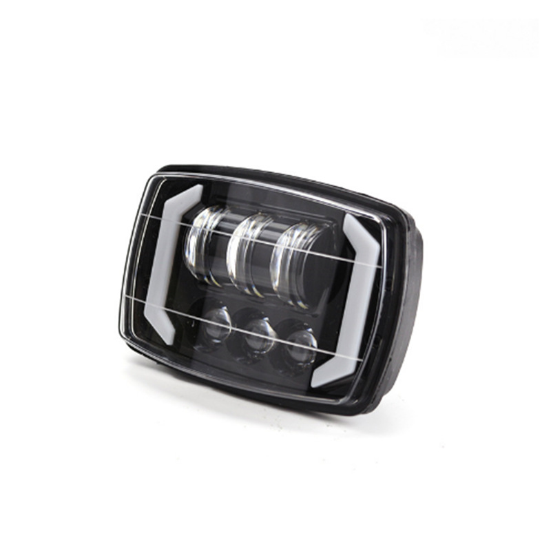 4 pulgadas cuadrada con soporte en forma de Y condujo faro de motocicleta transformado faro de ángel ojo coche luces de trabajo