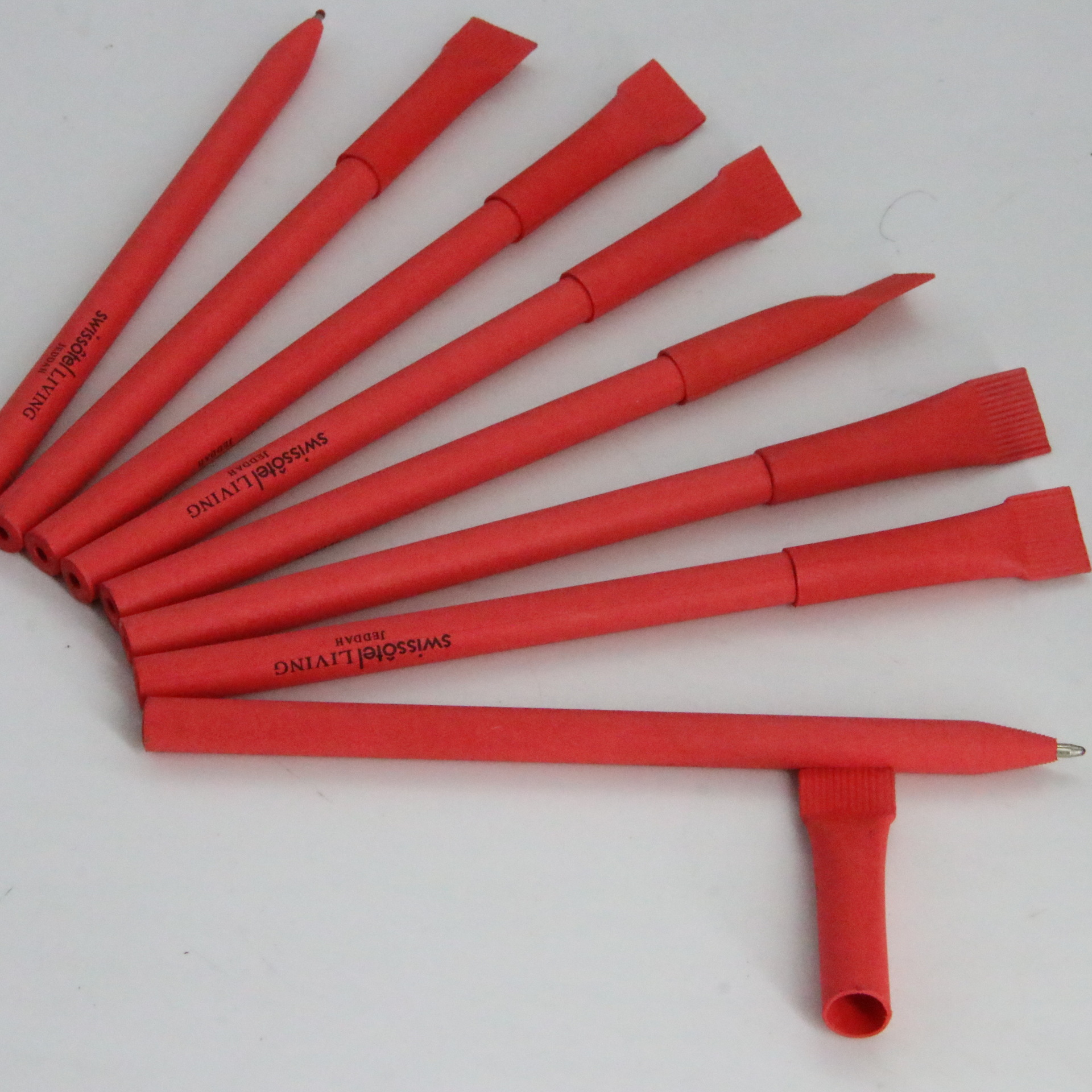 Tubo de papel pluma Impresión logotipo del cliente publicidad bolígrafo brotado bolígrafo planta papelería insertar pluma