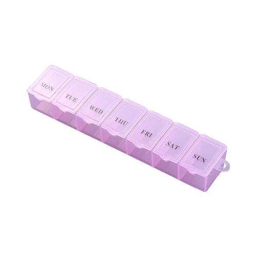 Portable transparent pill box 7-compartment packaging storage box weekly pill box independent reminder plastic pill box wholesale