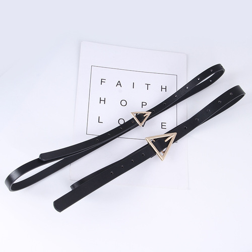Thin triangle buckle belt for women, decorative suit, dress, sweater, waist coat, fashionable and versatile belt for women