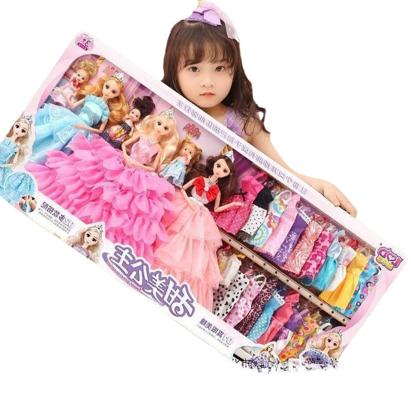 Кукла Barbie, набор, подарочная коробка для переодеваний, игрушка для принцессы, полный комплект