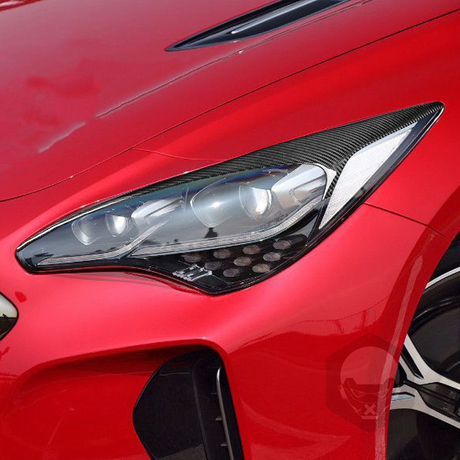 MS Carbon Fiber Headlight Eyelid Trim for Kia K8 Stinger 2018+
