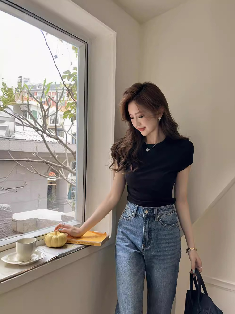 Tommy25新色春夏wrw風綿質微弾カジュアル多色クラシックモデル女性丸襟半袖tシャツ