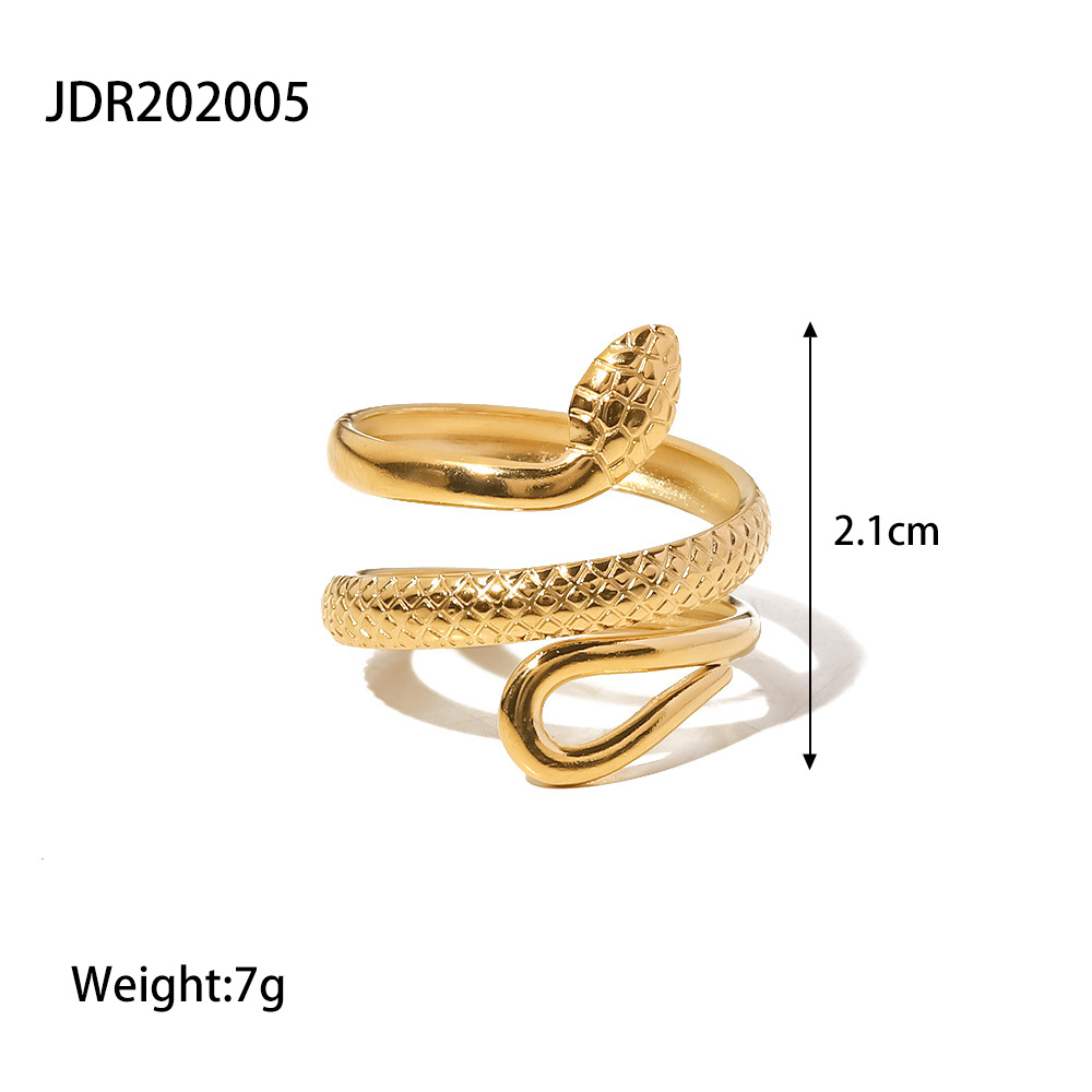 Fashion Snake Stainless Steel Plating Open Ring 1 Piece display picture 5