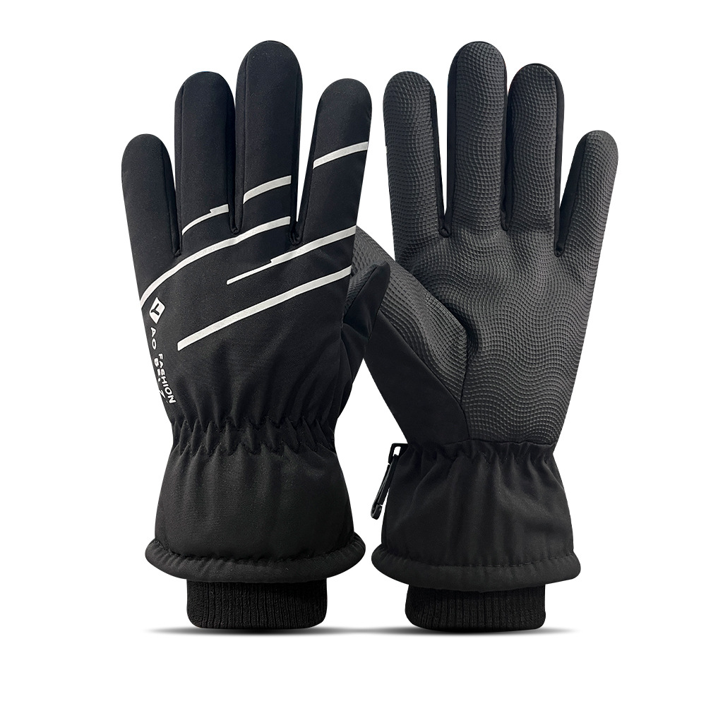 Guantes de esquí para hombres y mujeres en invierno, resistentes al viento y al frío, guantes cálidos con forro polar y engrosados, guantes antideslizantes con pantalla táctil para ciclismo al aire libre