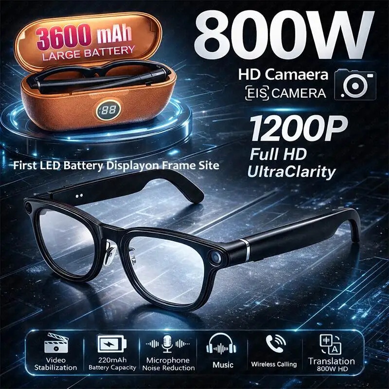 Cross-Border X01 Smart Glasses 800W Photo and Video Recording Ai Voice Assistant Gpt Bluetooth Sunglasses with Charging Case Manufacturer