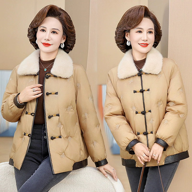 2024 осень и зима новый женский средний и длинный пальто утолщение коленей, тепло и отдых дикий темперамент, новое пальто среднего и пожилого возраста