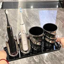 高端漱口杯轻奢洗漱杯刷牙杯高级感家用牙刷杯牙杯牙刷置物架套装