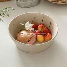 北欧哑光泼墨陶瓷沙拉碗风釉下彩极简水果酸奶燕麦早餐大号碗