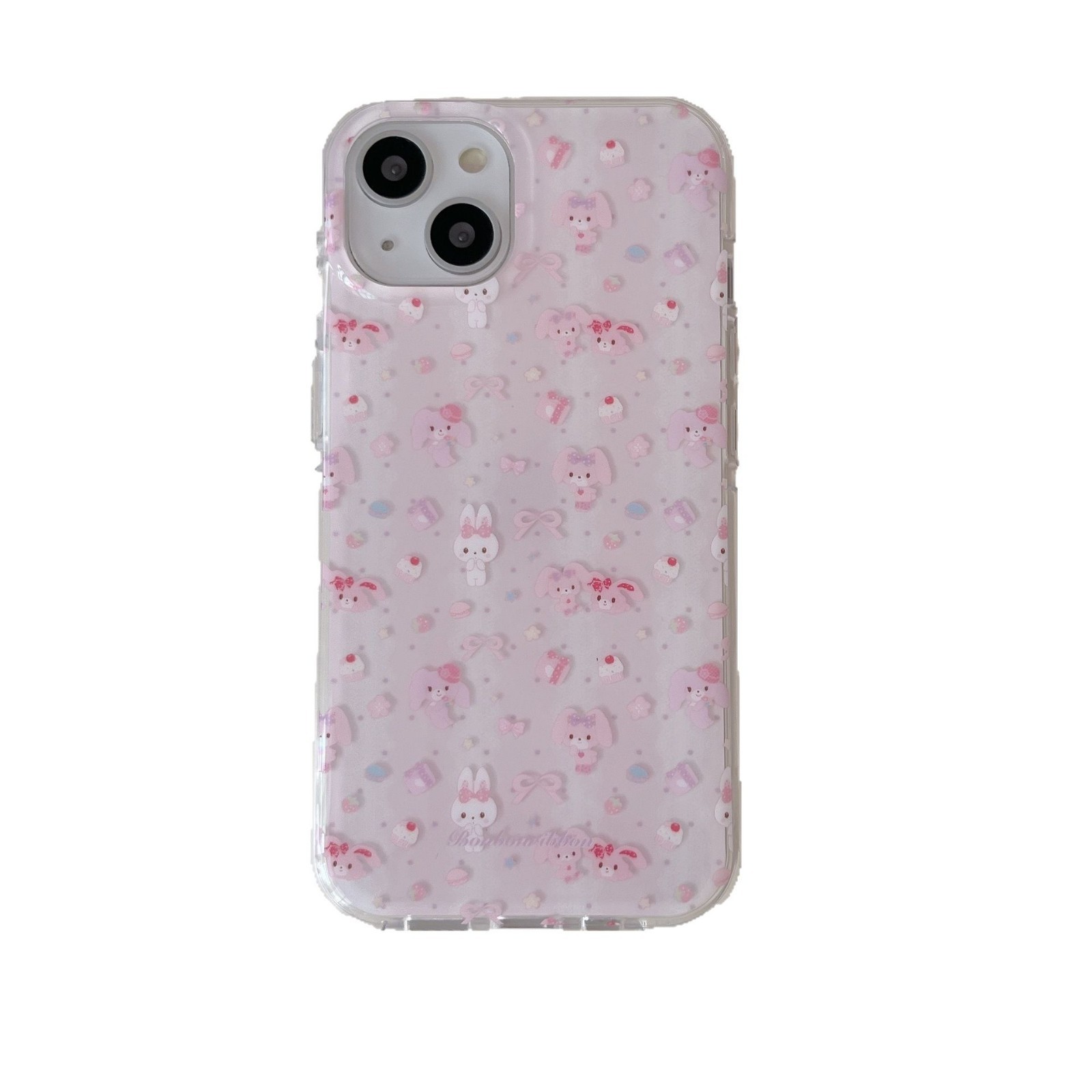 Niña ins rosa pantalla completa conejo para cadena iphone15 16ProMax funda para teléfono móvil 13/14 Apple 16