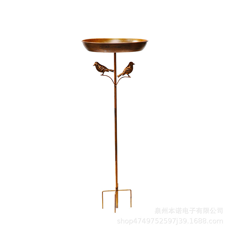 새 모이통 새 목욕 분지 플러그 크리에이티브 레트로 야외 정원 안뜰 철 장식 새 목욕 새 모이통