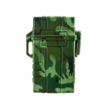 防水usb充电电弧户外20支装个性防风烟盒密封锁扣带挂绳 跨境批发