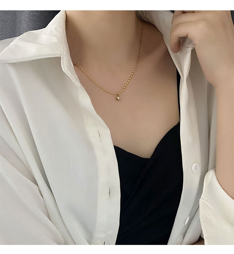 Artificial Pearls Inlay Material Pendant Necklace Classification Vacuum Plating Real Gold Plated 18K Gold Gold Plating Round 304 Stainless Steel Glam Waterproof Non Tarnish Titanium Steel Pendant Necklace