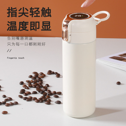 High-looking smart water cup 304 stainless steel children's thermos cup girl's warm water cup with handle portable cup