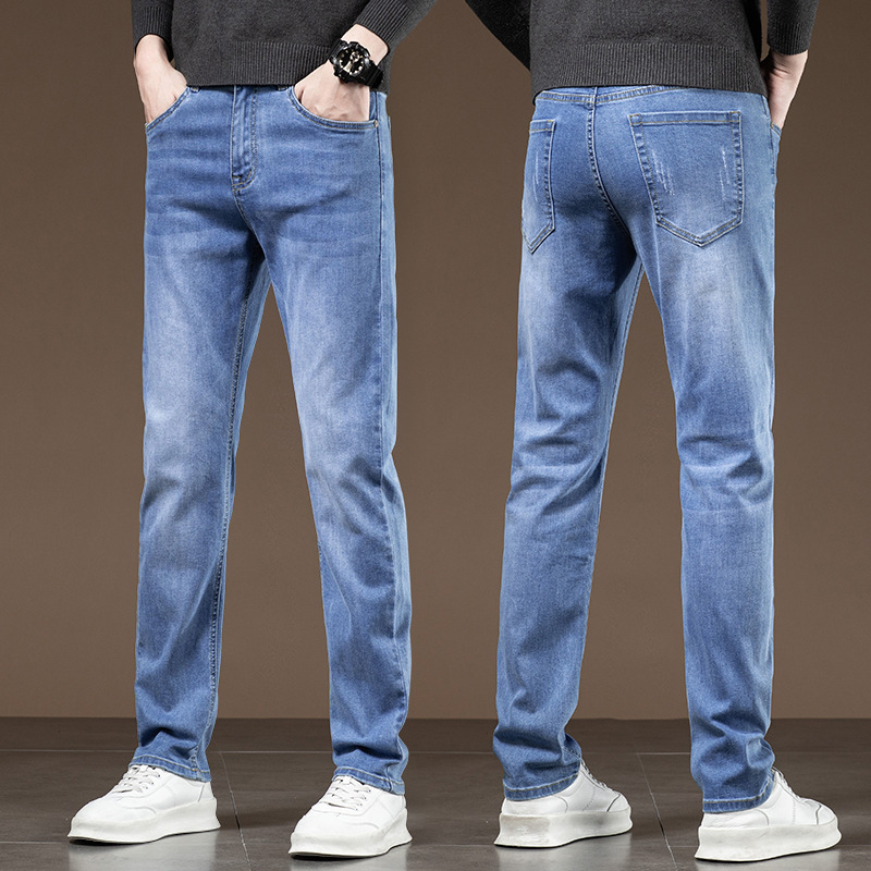 メンズ万能ジーンズ2025新作トレンドブランドスリムストレートストレッチカジュアルロングパンツ流行シーズンワンピース卸売