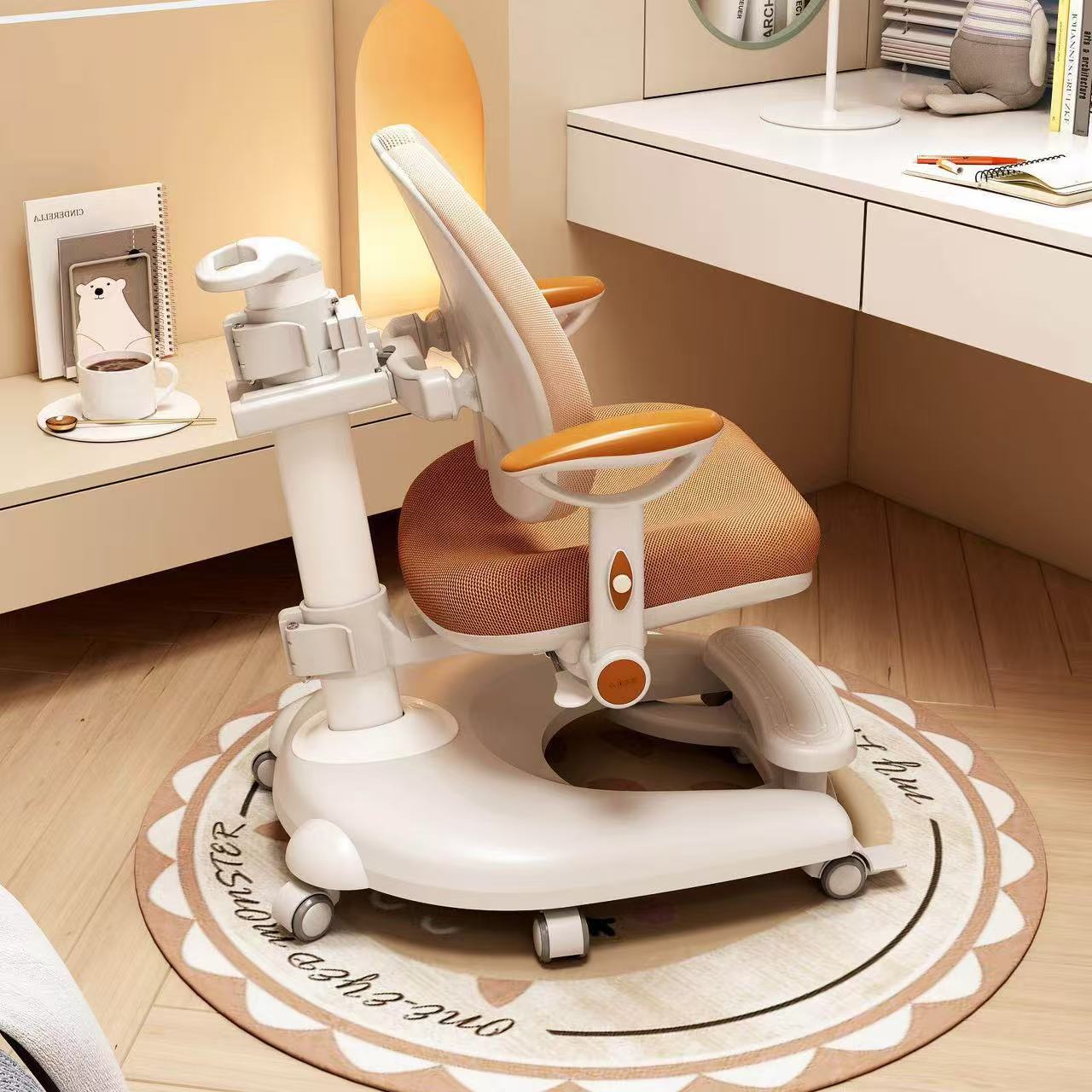 Children's Automatic Backrest Learning Chair for Primary School Students to Correct Sitting Posture, Home Liftable Backrest Seat, Writing Chair