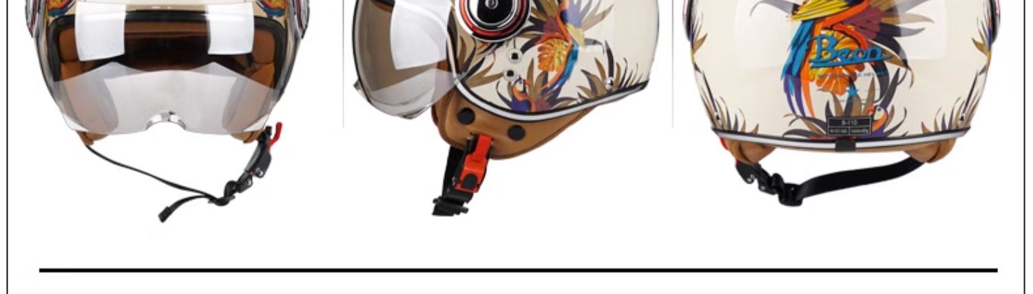 BEON Motorcycle Retro Helmet Men and Women Universal Electric Vehicle Half Helmet