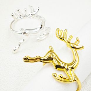 Christmas Set Christmas Tree Napkin Ring Elk Napkin Buckle Deer Snowflake Napkin Ring Gold Manufacturer