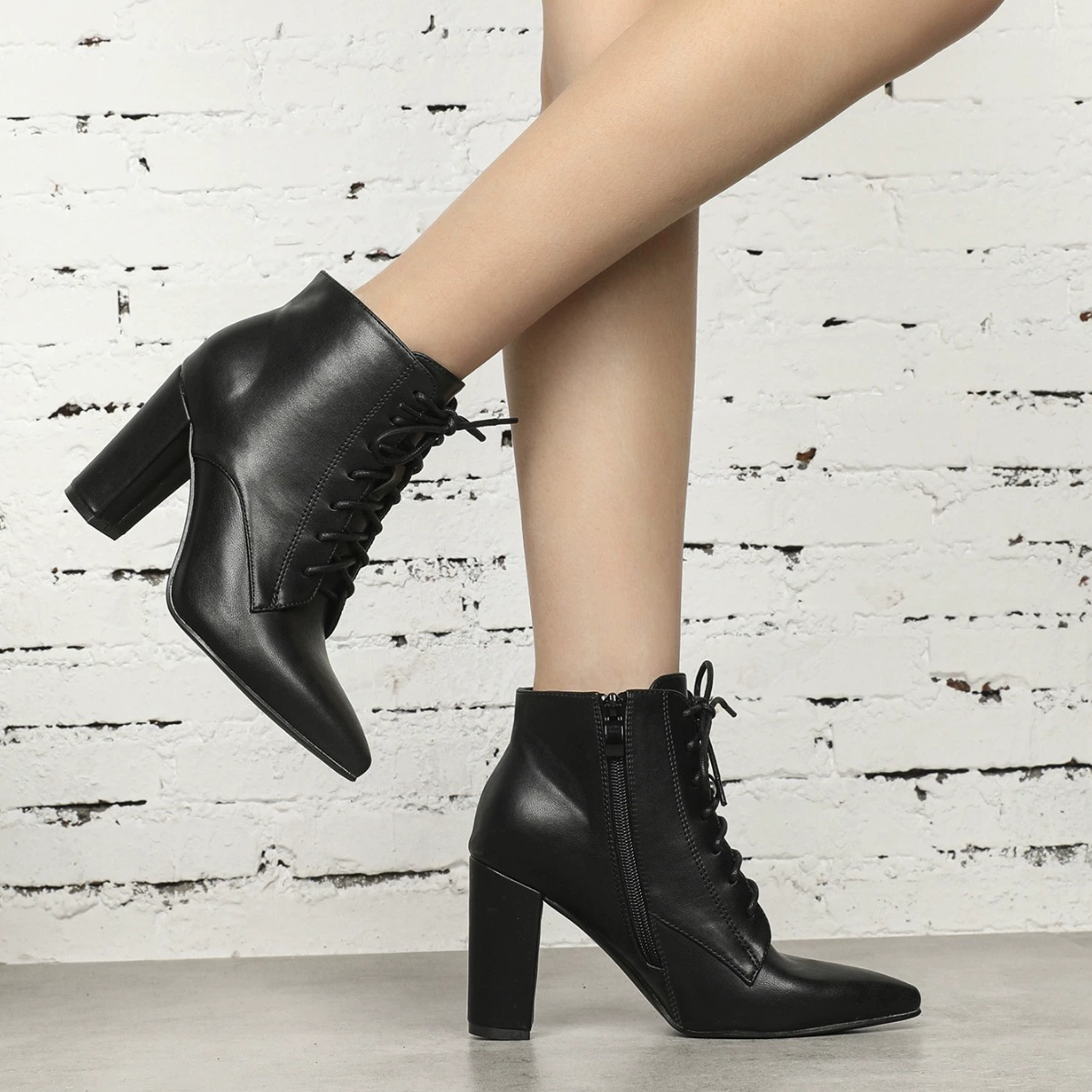 Comfortable keep warm elegant high boots pointy toe high heels with zipper, for import