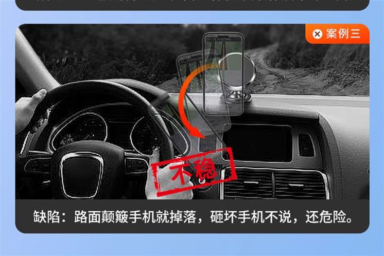 Car bracket multi-function 2024 new black technology car center console supplies navigation anti-slip pad fixed