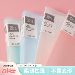 Colorful transparent A4 document binder with transparent pocket, fresh and clean file organizer, multi-layer storage bag