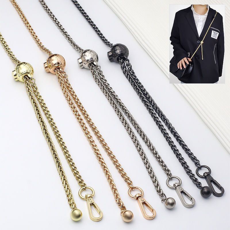 Bag Chain Accessories, Lantern Chain, Small Gold Ball, Adjustable Bag Strap, Metal Chain, Crossbody Shoulder Strap Replacement, Single Shoulder