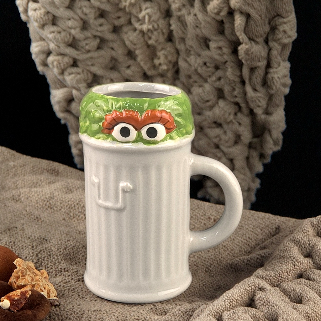 Bola de lana linda, divertida y fea personalizada, taza de bote de basura, taza de cerámica, regalo de souvenirs, taza de cerámica de diseño de nicho