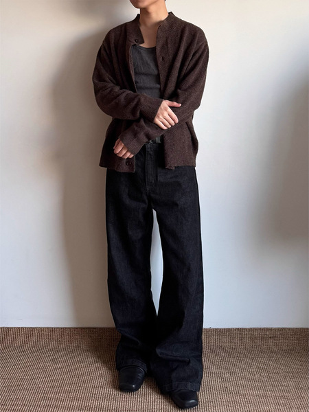 【CSMY】Xanvas floral yarn wool blend half turtleneck sweater cardigan…