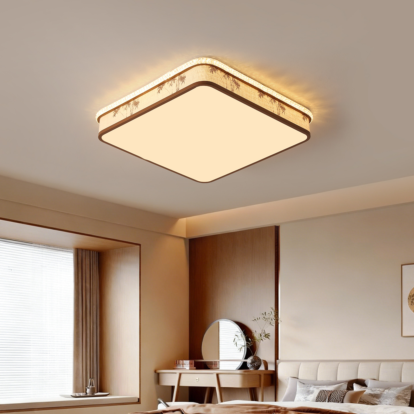 Luz de techo de la sala de estar retro estética de la dinastía Song madera sólida estilo chino nuevo estudio de estilo medieval Nanyang dormitorio luz de techo L263