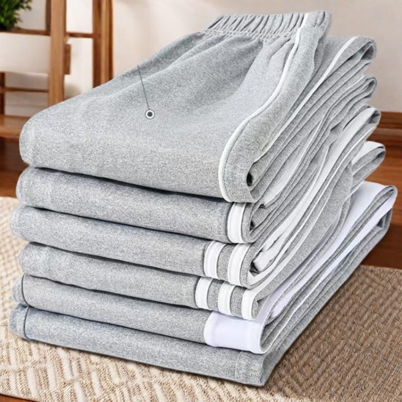 White Striped Light Gray Children's Sports Pants for Middle and High School Students, Elementary School Students, Hemp Gray School Uniform Pants with White Edges White Striped Light Gray Children's Sports Pants for Middle and High School Students, Elementary School Students, Hemp Gray School Uniform Pants with White Edges