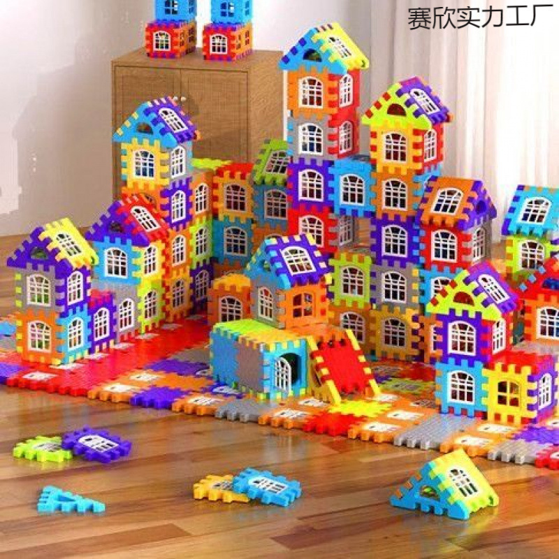 新しい大型ハウスブロックビルディングブロック子供用組み立てパズルおもちゃ男の子と女の子の赤ちゃんギフト用|undefined