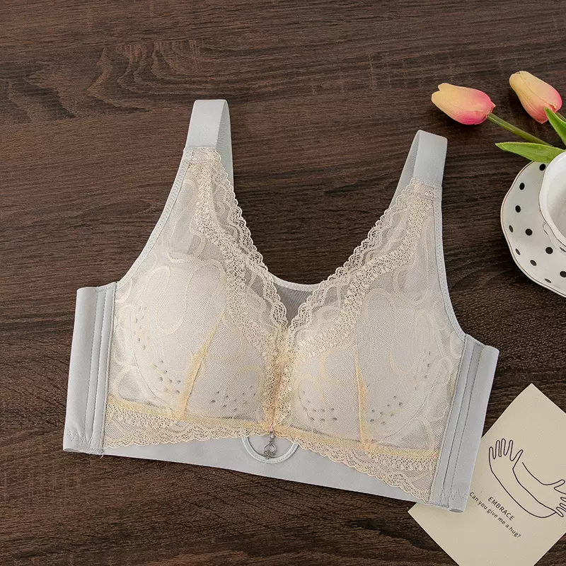 全罩杯大码内衣轻薄透气洞洞杯文胸聚拢防走光大胸显小调整型内衣